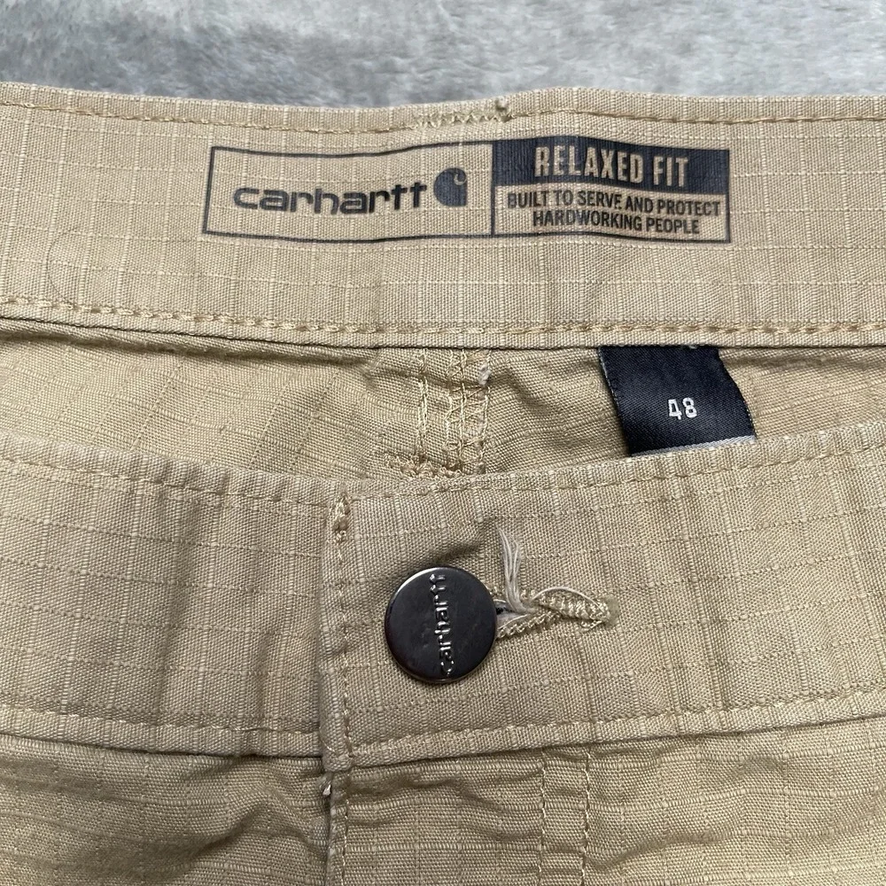 Carhartt Men's Relaxed Fit Cargo Shorts Brown Size 48 Work Pockets Inseam 11